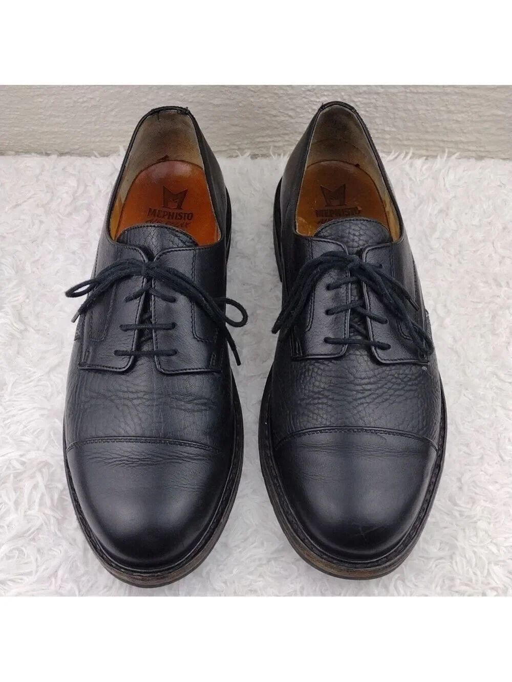 Mephisto Air-Relax Goodyear Welt Men's Black Leather Lace Up  Casual Work Shoe
